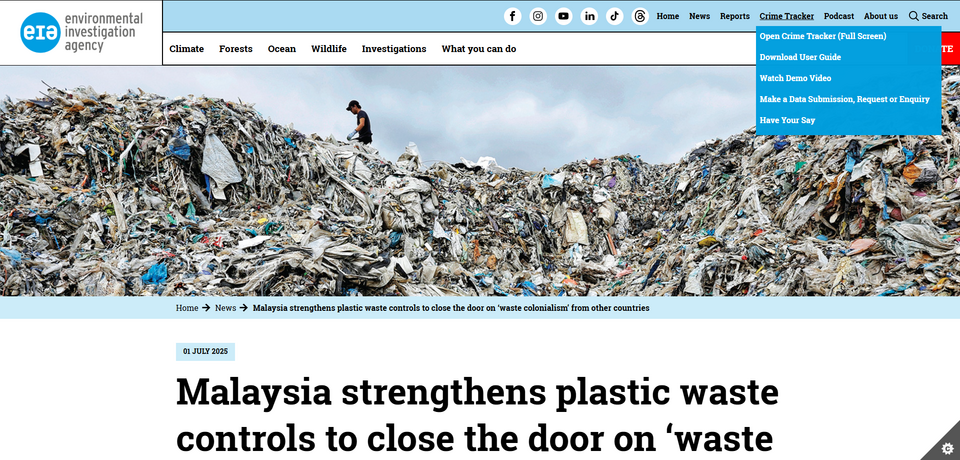 Malaysia strengthens plastic waste controls to close the door on ‘waste colonialism’ from other countries〔Malaysia〕