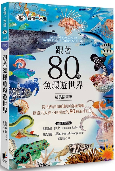 跟著80種魚環遊世界：從大西洋領航鯨到南極磷蝦，探索六大洋不同深度的80種海洋居民