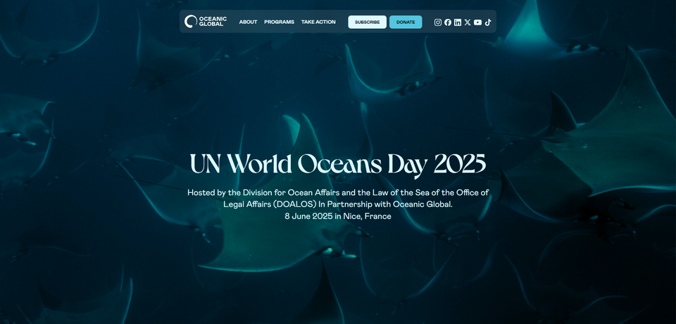 United Nations World Oceans Day 2025：Wonder：Sustaining What Sustains Us