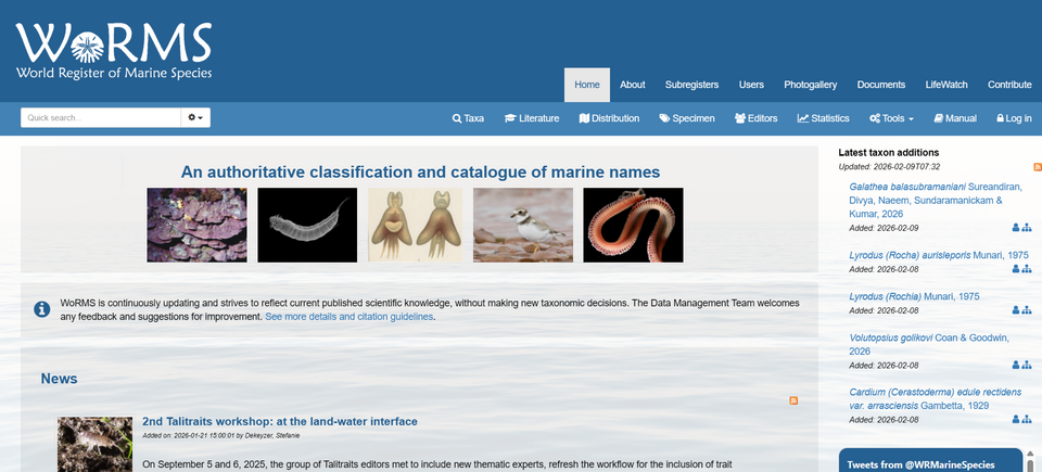 World Register of Marine Species(WoRMS)