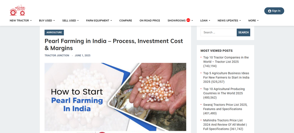 Pearl Farming in India – Process, Investment Cost & Margins〔India〕