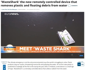'WasteShark' the new remotely controlled device that removes plastic and floating debris from water