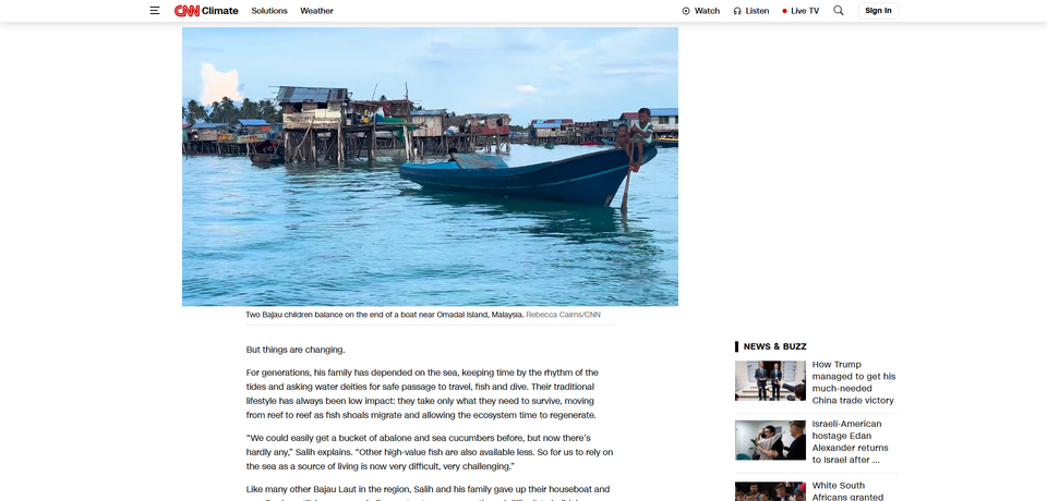 They’ve sailed across Southeast Asia for centuries. Now, these sea nomads are being forced to live on land〔Malaysia〕