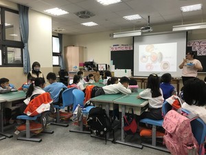 Course module trial teaching at Bitou Elementary School, Ruifang District, New Taipei City— Explaining the structure of clams in an easy-to-understand manner(Open new window/jpg file)